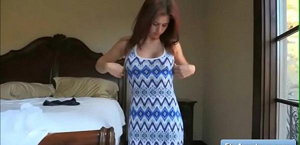  Young cutie redhead teen amateur Fiona trying different sexy outfits and reveal her nice booty